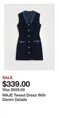 Holt Renfrew MAJE Tweed Dress With Denim Details offer