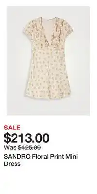 Holt Renfrew SANDRO Floral Print Mini Dress offer