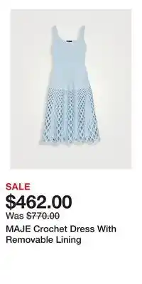 Holt Renfrew MAJE Crochet Dress With Removable Lining offer
