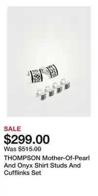 Holt Renfrew THOMPSON Mother-Of-Pearl And Onyx Shirt Studs And Cufflinks Set offer