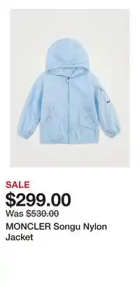 Holt Renfrew MONCLER Songu Nylon Jacket offer