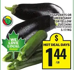 Food Basics EGGPLANTS OR GREEN GRAY OR YELLOW ZUCCHINI offer