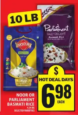 Food Basics NOOR OR PARLIAMENT BASMATI RICE offer