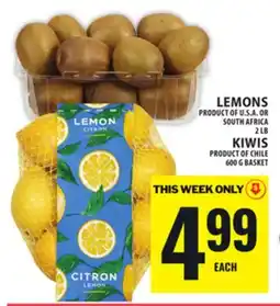 Food Basics LEMONS , KIWIS offer