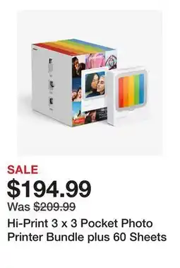 TSC Stores Hi-Print 3 x 3 Pocket Photo Printer Bundle plus 60 Sheets offer