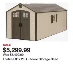 TSC Stores Lifetime 8' x 20' Outdoor Storage Shed offer