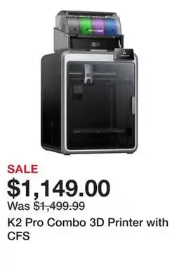 TSC Stores K2 Pro Combo 3D Printer with CFS offer