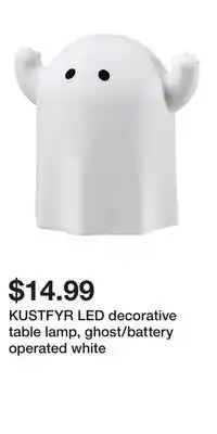 IKEA KUSTFYR LED decorative table lamp, ghost/battery operated white offer