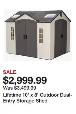 TSC Stores Lifetime 10' x 8' Outdoor Dual-Entry Storage Shed offer