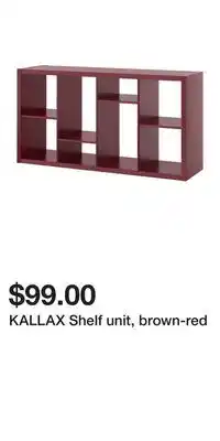 IKEA KALLAX Shelf unit, brown-red offer