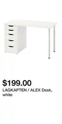 IKEA LAGKAPTEN / ALEX Desk, white offer