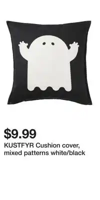 IKEA KUSTFYR Cushion cover, mixed patterns white/black offer