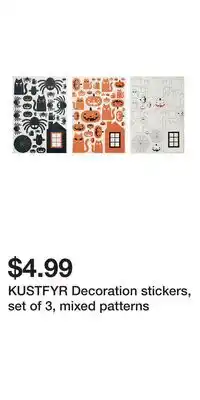 IKEA KUSTFYR Decoration stickers, set of 3, mixed patterns offer