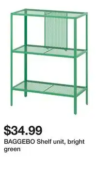 IKEA BAGGEBO Shelf unit, bright green offer