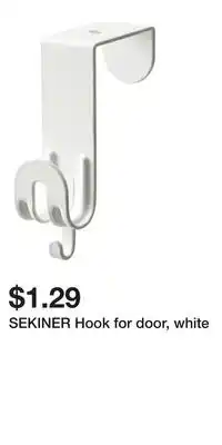 IKEA SEKINER Hook for door, white offer