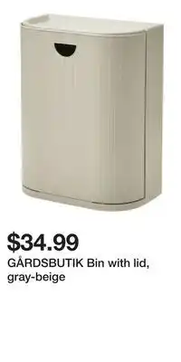 IKEA GÅRDSBUTIK Bin with lid, gray-beige offer