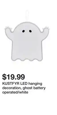 IKEA KUSTFYR LED hanging decoration, ghost battery operated/white offer