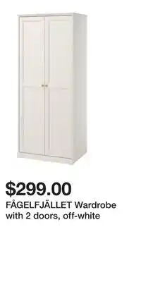 IKEA FÅGELFJÄLLET Wardrobe with 2 doors, off-white offer