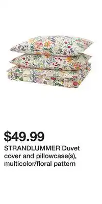 IKEA STRANDLUMMER Duvet cover and pillowcase(s), multicolor/floral pattern offer