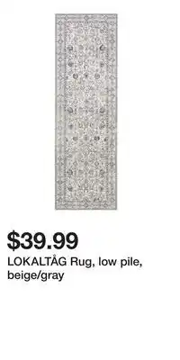 IKEA LOKALTÅG Rug, low pile, beige/gray offer