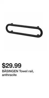 IKEA BÄSINGEN Towel rail, anthracite offer