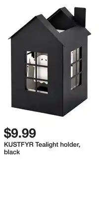 IKEA KUSTFYR Tealight holder, black offer