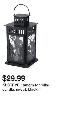 IKEA KUSTFYR Lantern for pillar candle, in/out, black offer