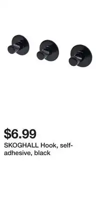 IKEA SKOGHALL Hook, self-adhesive, black offer