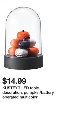 IKEA KUSTFYR LED table decoration, pumpkin/battery operated multicolor offer