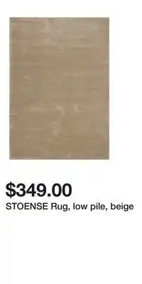 IKEA STOENSE Rug, low pile, beige offer
