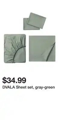 IKEA DVALA Sheet set, gray-green offer
