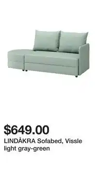 IKEA LINDÅKRA Sofabed, Vissle light gray-green offer