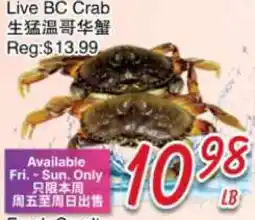 Foody Mart Live BC Crab offer