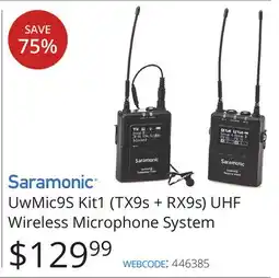 Vistek UwMic9S Kit1 (TX9s + RX9s) UHF Wireless Microphone System offer