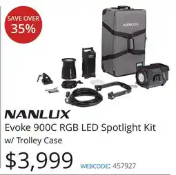 Vistek NANLUX Evoke 900C RGB LED Spotlight Kit w/ Trolley Case offer