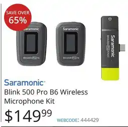 Vistek Saramonic Blink 500 Pro B6 Wireless Microphone Kit offer