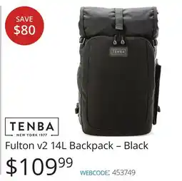 Vistek Fulton v2 14L Backpack - Black offer