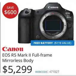 Vistek CANON EOS R5 Mark II Full-frame Mirrorless Body offer