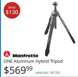 Vistek Manfrotto ONE Aluminum Hybrid Tripod offer