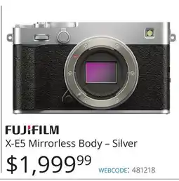 Vistek FUJIFILM X-E5 Mirrorless Body - Silver offer