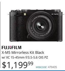 Vistek FUJIFILM X-M5 Mirrorless Kit Black w/ XC 15-45mm f/3.5-5.6 OIS PZ offer