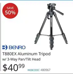 Vistek BENRO T880EX Aluminum Tripod w/ 3-Way Pan/Tilt Head offer