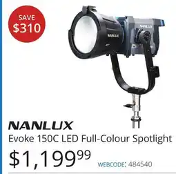 Vistek Evoke 150C LED Full-Colour Spotlight offer