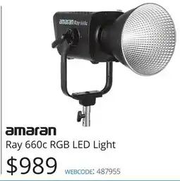 Vistek amaran Ray 660c RGB LED Light offer