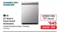 Visions Electronics LG 24 Built-in Front Control Dishwasher offer