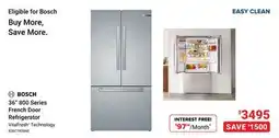 Visions Electronics BOSCH 36 800 Series French Door Refrigerator offer