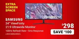 Visions Electronics SAMSUNG 34 ViewFinity 21:9 Ultrawide Monitor offer