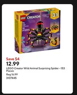 Staples LEGO Creator Wild Animal Surprising Spider - 153 Pieces offer