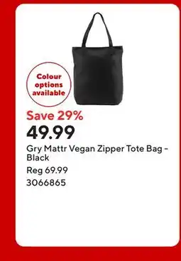 Staples Gry Mattr Vegan Zipper Tote Bag - Black offer