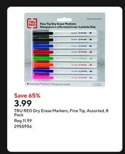 Staples TRU RED Dry Erase Markers, Fine Tip, Assorted offer